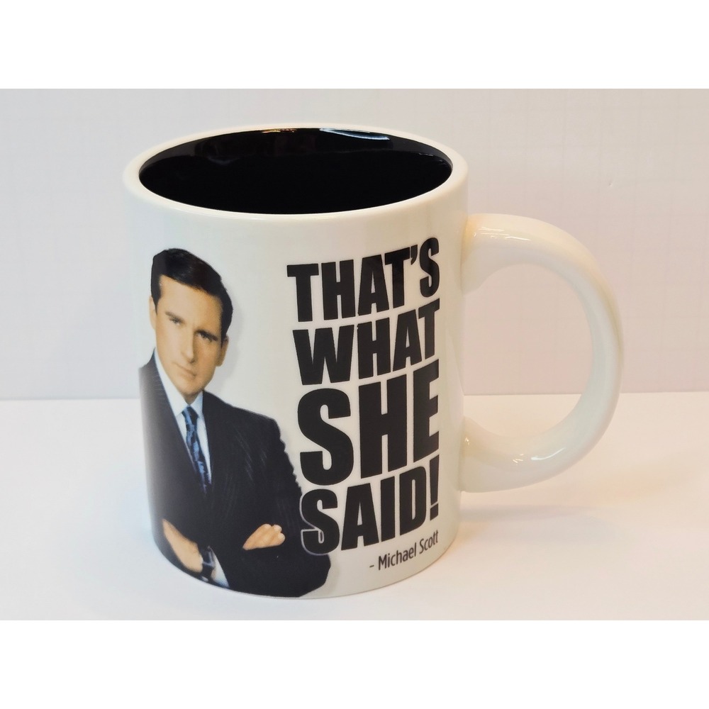 The Office Michael‎ Scott Thats What She Said Coffee Mug White Black Ceramic 4in